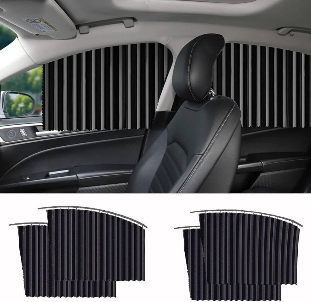 Foldable Magnetic Car Window Curtains | UV Protection | Heat Reduction | Privacy | Pack of 4