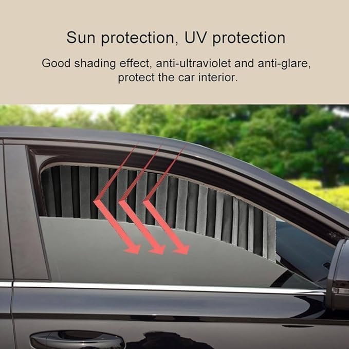 Foldable Magnetic Car Window Curtains | UV Protection | Heat Reduction | Privacy | Pack of 4