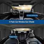Foldable Magnetic Car Window Curtains | UV Protection | Heat Reduction | Privacy | Pack of 4