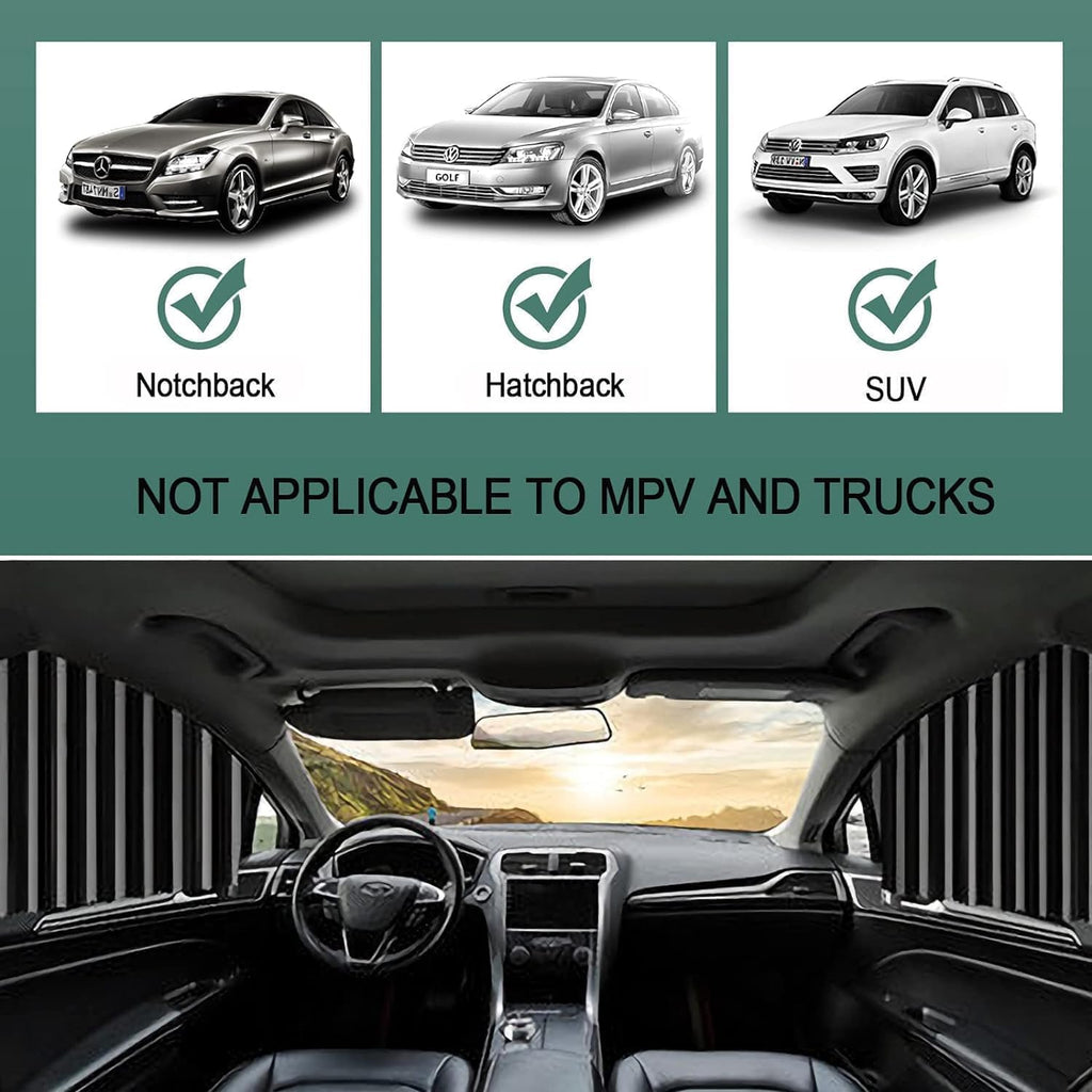 Foldable Magnetic Car Window Curtains | UV Protection | Heat Reduction | Privacy | Pack of 4